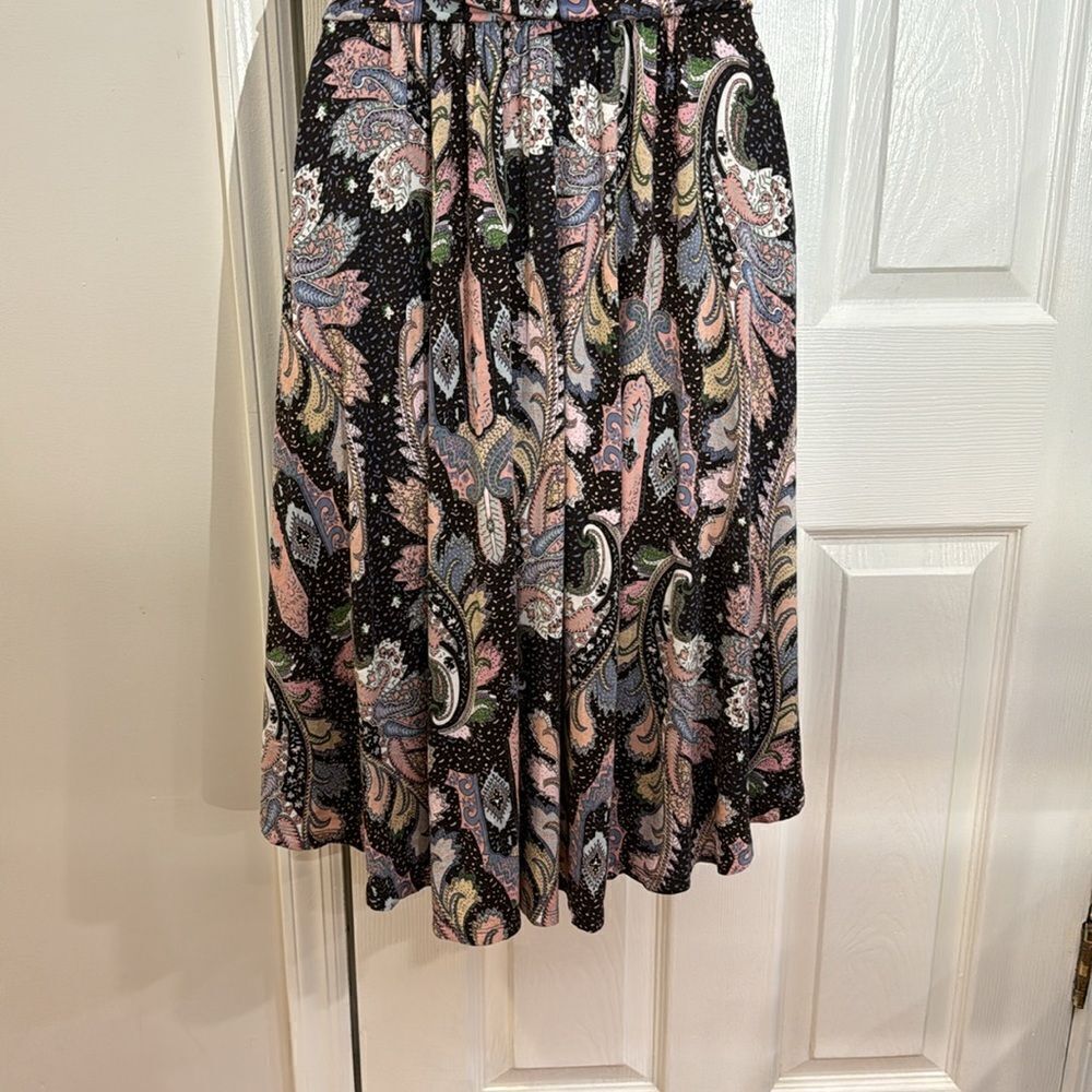 Maeve Anthropologie Leslie Paisley Wrap Top Midi‎ Dress Size S - Picture 10 of 15